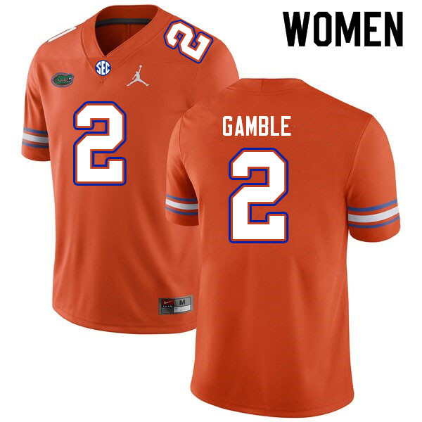 Women #2 Kemore Gamble Florida Gators College Football Jerseys Sale-Orange - Click Image to Close